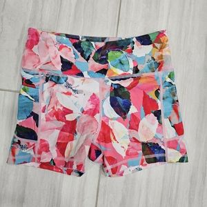 Zyia shorts high waisted women's floral multi-colored small